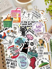 50pcs Snarky Meme Stickers,Good-Looking Cute Cartoon Creative Cartoon Decorating,Suitable For Decorating Handbooks Phone Cases,Skateboards,Guitars,Parties Suitcases Boxes Helmets Envelopes Diy Decorative Stickers,It Can Also Be Used As A Christmas Halloween Gift And Birthday Gift