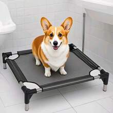 Giường thú cưng bền và thoải mái, thích hợp sử dụng trong nhà/ngoài trời, thiết kế võng làm mát phù hợp với mèo và chó - màu đen - Xem 7