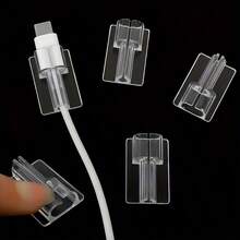 10pcs/6pcs/2pcs Transparent Cable Clips, Compatible With Apple And Android Type-C Cables - Protect Your Charging Cables - Reusable And Adhesive - Suitable For Home And Office - Ideal Gift For Tech Enthusiasts, Transparent Cable Protectors, Soft Silicone Cable Winders, Charging Cable Covers, Charger Accessories, Phone Accessories - Clear - View 8