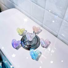 2pcs Heart-Shaped Flashing Flashing Toilet Flush Assist Button, Protecting Nail Art, Indoor And Car Decoration, Drawer And Wardrobe Handle, A More Comfortable Life And A More Exquisite Gift For Friends