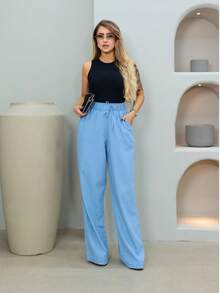 Women's Winter Wide Leg Pants DASSH - Light Wash - View 6