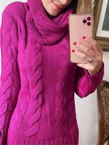 Women Sweaters - Rose Red - View 3