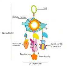 Infant Hanging Cute Animal Rattle Soothe Car Plush Toys - Rabbit, Bee, Cloud, Star