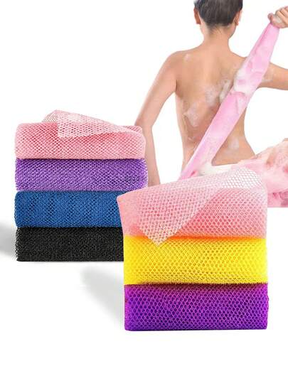 1pc/2pcsAfrican Bath Sponge, African Mesh Long Net Bath Sponge, Exfoliating Shower, Body Wash, Back Scrub,Body Scrubber,Sponge, Smooth Skin, Body Scrubber,Very Suitable For Daily Use