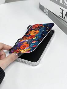 1pc Polka Dot Floral Pattern Flip Cover Mobile Phone Case, Book Style, Compatible With Apple 11/12/13/14/15/16 Pro Max / Galaxy A05/A15/25/35/55/S23/S24 Ultra