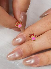 1 对 18K 镀金不锈钢花朵、星星、蝴蝶和爪形耳钉，螺丝后盖，适合女士和女孩日常佩戴、周末约会、生日派对、友谊礼物 - 彩色 - 查看 7