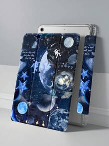 MoonBeautiful Pink Jellyfish Pattern Transparent Silicone Shock-Absorbing Stand With Pen Slot, Suitable For Galaxy Tab A8 10.5, S6 Lite 10.4, S7/S8/S9Inch. It Supports Sleep Awakening As A Holiday Gift