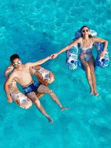 1PC Adult Swimming Ring U-Shaped Floating Lounge Chair, Water Inflatable Floating Raft, Unisex Swimming Pool Float Chair, Beach Essentials, Beach Accessories