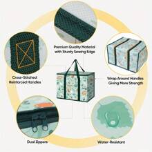 Bolsa de supermercado reutilizable y grande con diseño floral, aislada - Bolsa aislada, recipiente aislado, puede mantener los alimentos calientes/frescos durante mucho tiempo, cierre superior duradero con cremallera, interior espacioso con bolsillo de almacenamiento, perfecto para catering, entrega de pizza, barbacoa y picnics al aire libre, bolsa escolar para regreso a clases, bolsa de almuerzo para mujeres, bolsa refrigeradora, accesorios de picnic