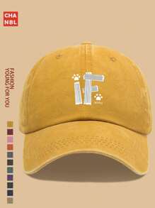 1 Stück lustiger Baseball Cap mit "IF"-Aufdruck, Hundepfoten-Motiv und "Life Is OK"-Grafik, schwarze Papa-Trucker-Mütze, atmungsaktiv und komfortabel in Unifarbe, Retro-Softtopmit gebogenem Schirm, unisex, Vatertagskappe, verstellbare Größe, vielseitig einsetzbare Persönlichkeit, lässiger Outdoor-Zubehör für Fahrrad, Sport und Party, einzigartiges Geschenkidee für Familie und Freunde