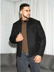 Men's Suede Jacket - Black - View 3