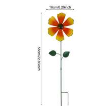 Flower Windmill Ground Stake Decor Vivid Metal Flower Stakes Petals Swaying For Garden Landscapes Wedding Party Decor