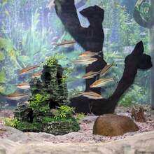 大型山景鱼缸装饰不褪色鱼缸装饰适用于家庭办公室鱼缸装饰 - 彩色 - 查看 2