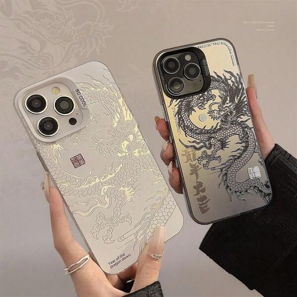For IPhone 16 15 Pro Max 11 12 13 Mini 14 XS MAX XR 7 8 Plus Acrylic Phone Case Dragon Totem Shockproof Screen Protector Casing For 1iPhone 17 For 1iPhone Air 15 16 Pro Max 14 Plus 12 13 11 Pro Max SE 7 8 14 Pro XR XS 12 Mini Matte Shell