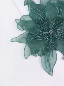 Bordure avec strass en dentelle brodée 3D à 4 couches, accessoire de couture fait main pour robe de mariée, largeur : 23 cm