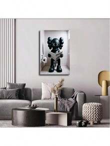 1 pieza Póster de arte de moda Kawaii enmarcado, 1 pieza Póster de arte de moda Kawaii sin marco (lienzo envuelto) para decoración de sala de estar, cocina y habitación - Negro - Ver 4