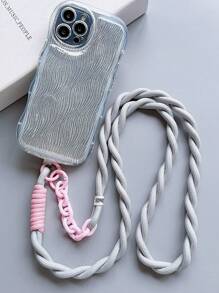 1pc Long Lanyard Strap, Crossbody Phone Holder, Suitable For Outdoor Activities, Features: Speaker, Sturdy Chain, Multiple Braided Thick Cord