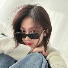 1 件女士全框复古椭圆波西米亚风格时尚眼镜，夏季海滩度假配饰