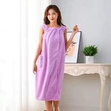 Purple Daisy long bath towel