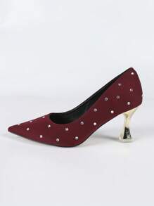 New Women's Mid Heel Pointed Toe Fashion Versatile High Heels, Not Fatiguing