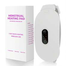 1pc Portable Heating Pads for Cramps Cordless cramp Massager for Period with 6 Heat Levels and 6 Massage Modes Rechargeable Heating Pad - Weiss - Übersicht 2