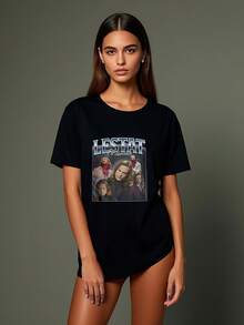 180g Pure Cotton 180g Pure Cotton S Womens The Vampire Lestat Shirt 100% Cotton Graphic Printed Tee Shirts Top Clothing - Đen 1 - Xem 1