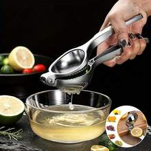 Premium Stainless Steel 1pc Manual Juicer - Hand Press Lemon Squeezer, Fruit Juice Extractor For Fresh Juice, Home Kitchen Tool Durable Stainless Steel Manual Citrus Juicer - Lemon & Orange Squeezer For Fresh Juice, Easy-To-Use Kitchen Tool With Ergonomic Handle, Perfect For Outdoor Events & Parties, Outdoor Cooking Accessory | Sleek Metallic Finish | Durable Construction, Lemon Juice Squeezer - Silver - View 4