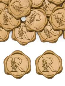 30/50pcs Letter Wax Seal Stickers, Gold Foil Self-Adhesive Wax Seal Stickers, Envelope Sealing Stickers, Gold Foil Stickers, Suitable For Thanksgiving Cards/Gift Wrapping/Wedding Engagement Party Invitations, Birthday Parties, Christmas And Other Occasions. - Bronze - View 16
