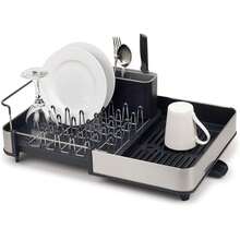 Local Devery-YOUBEI-Joseph Joseph Extendable Dish Drying Rack With Dual Parts - Stainless Steel, Non-Scratch, Movable Utensil Drainer & Drainage Spout, Gray - 1 - 查看 4