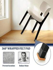 4/8/16 Stück quadratische Stuhlbein Bodengleiter - Dicke TPE Silikon Möbelgleiter, transparente Stuhlabdeckungen für Geräuschreduktion und Bodenschutz, langanhaltend Möbelfüße Pads für Tische & Stühle, Sofas & Couchtische (Braun)