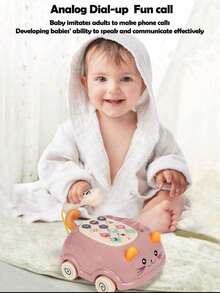婴儿电话玩具、婴儿音乐玩具、婴儿音乐汽车玩具、幼儿玩具（男孩女孩通用）、儿童过家家电话、儿童益智玩具、带灯光的可爱猫脸玩具、儿童礼物、儿童玩具电话、幼儿音乐、幼儿园学习 - 彩色 - 查看 5