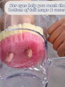 Heart & Smiling Face Multi-Functional Double Layer Temperature Sensitive Scrubbing Sponges. Cute & Powerful Decontamination, Double-Sided Kitchen Sponge - Temperature Sensitive, Non-Scratch Cleaning Pad, Suitable For Dishes Etc. - Multi-Surface Sponge Holder, Fit For Modern Kitchen Sink, For Dish Cleaning(Random Color)