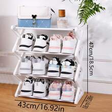 简易鞋架家用门口多层鞋柜室内鞋子收纳神器加厚省空间储物架 - 彩色 - 查看 16