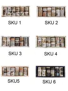 18 Rolls/Box, Vintage Decorative Washi Tape Set, Sticker Rolls With Different Patterns Such As Nature Scenery Flowers, Plants, Universe, Planets, Etc., For DIY Handmade Decoration Scrapbook Decoration As A Gift For Friends School Supplies,Back To School