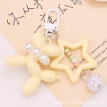 1 件彩色卡通狗气球配星星 ABS 仿珍珠围巾钥匙扣，可爱动物钥匙扣，适用于包袋和服装、节日礼物汽车配件哥特 Y2k - A - 查看 12