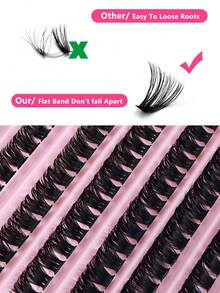 ICHICKISS 200 Pcs Eyelashes Set, 10D - 100D, D Curl, Mixed Length 8-16mm, Natural & Fluffy, 0.07mm Lightweight Reusable Lashes For Holiday And Party - D - 查看 2