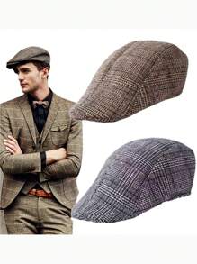 1 pieza Boina casual acolchada y cálida para hombres de edad media y mayores, otoño/invierno