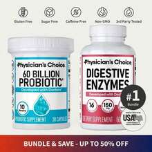 Physician's Choice Hack Your Tummy Bundle: Digestive Enzymes & 60 Billion Probiotic - Digestion, Immune & Bloating Support For Men & Women - 1 máy tính - Xem 2