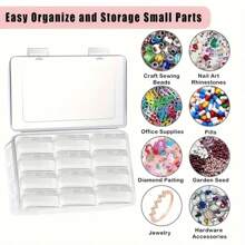 1 Set Of 12/15/20/30 Pcs (2.17in) Clear Plastic Storage Boxes - Suitable For Beads, Jewelry And Craft Items - Durable Organizational Solution, Perfect Small Gift For Yourself, Students, Friends And Lovers, Jewelry Box For Women Storage Organizer Travel Essentials Back To School Dormitory Storage