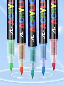 1 支 Direct 液体软头丙烯酸马克笔，288/240/200/168/120/100/72/60/48/36/24/12 颜色，学生使用，不透明，可堆叠，水彩画笔，DIY 绘画的高品质艺术用品 - 彩色 - 查看 6