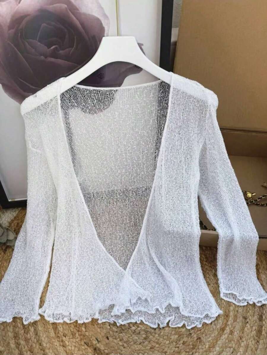 Magic Jacket Plain Casual Wool-Like Fabric Curly Magic Jacket Tea Party Luncheon Country Music Concert Airport Outfits Homecoming Birthday Party Holiday Night Out Bachelorette Party Travel Daily Formal & Evening SPRING SUMMER - White - View 1