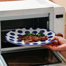 6pcs 10.5 Inch Ceramic Dinner Plates Set - Blue And White Porcelain Serving Dishes For Steak, Pasta, Salad, Pizza, And Pancakes - Durable & Scratch-Resistant - Dishwasher Safe - Great For Housewarmings, Weddings, Birthdays, And Christmas - Màu xanh lam - Xem 6