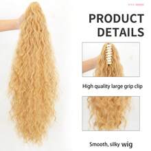 Clip On Ponytail, Long Wavy Hair Extensions, Synthetic Braided Extensions, Claw Style Hair Clips, Women's Ponytail Extensions