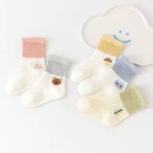 5双夏季网眼透气宽松薄款中筒袜，适合婴儿和新生儿，无束缚
