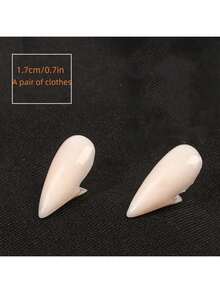 1 Set Halloween Decorative Vampire Fangs, Teeth Costume Props, Zombie Makeup Party Accessories - White - View 7