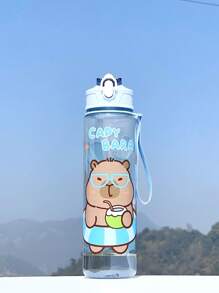 1 New Type Of Summer Water Bottle With Cartoon Animal Patterns For Boys And Girls, Suitable For Kindergartens And Young Children. 1 Cute Cartoon Sports Water Bottle - 800 Ml, Straw Cup, With Handle, Leak-Proof, Shock-Resistant, Portable - Suitable For Travel, Outdoor Activities, Students' Use - Suitable For Children's Day, Graduation Season, The Best Gift For Children
