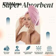 Toalla de pelo de algodón con textura de gofre extra grande de 30 pulgadas de largo y 400 GSM, ultra absorbente y de secado rápido, turbante de pelo ideal para mujeres con cabello largo y rizado, perfecto para el peinado "plopping", color rosa hippie, ideal para el regreso a clases - HippiePink - Ver 1