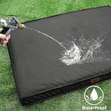 Orthopedic Dog Bed For Large Dogs, Big Waterproof Dog Crate Bed Washable Pet Bed For Large Sized Dogs With Egg Crate Foam Pet Bed Mat, Removable Oxford Cooling Cover, Grey - 黑色 - 查看 3