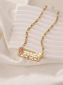 1 pièce Collier pendentif avec motif personnalisé de nom anglais, plusieurs styles disponibles, convient pour diverses occasions et pour un usage quotidien, cadeau parfait pour les festivals, bijou haut de gamme et raffiné
