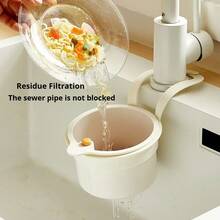 1 pieza Cesta de drenaje para fregadero de cocina, rejilla de drenaje de grifo de apertura/cierre con un clic, organizador de almacenamiento para lavado de verduras - Multicolor - Ver 4